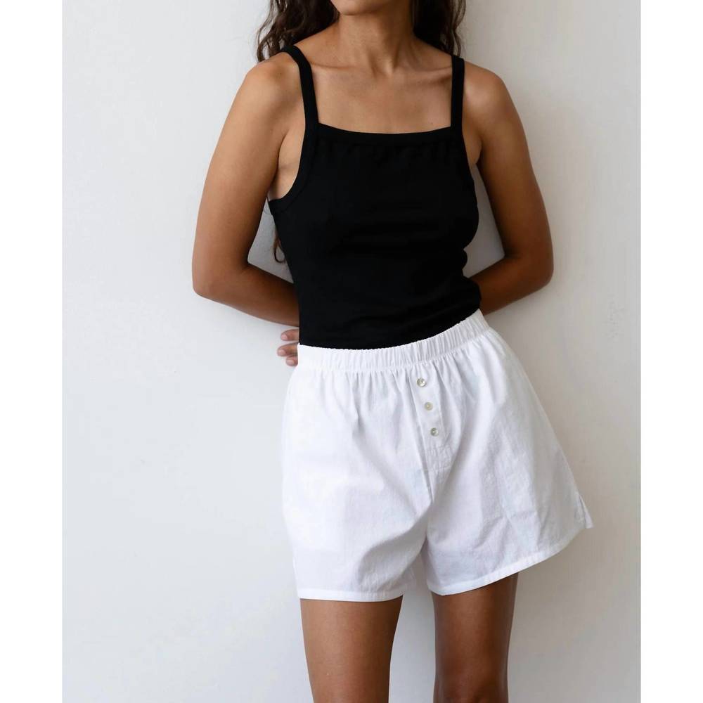 DONNI. Sandwash boxer short in white